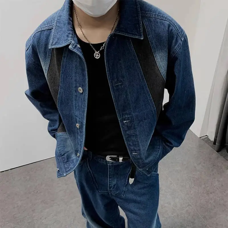 Blue Patchwork Denim Jacket-3