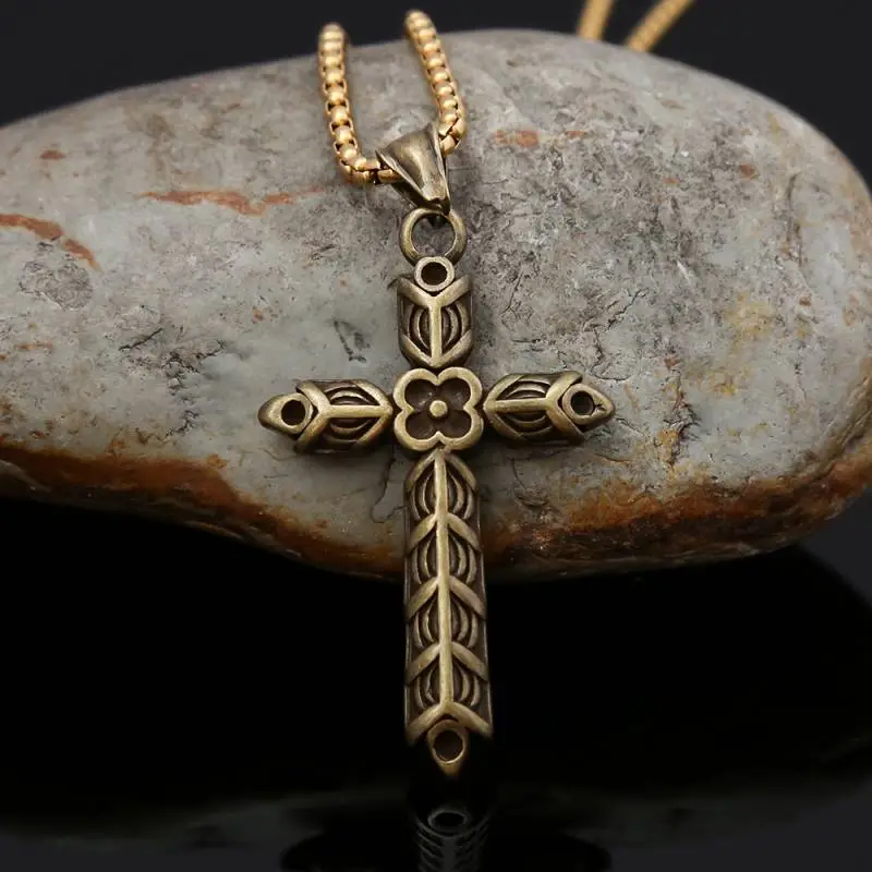 Flower Pendant Stainless Steel Necklace Jewelry-3