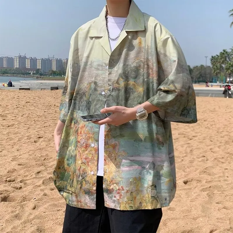 Floral Tie Dye Oversize Shirt-2