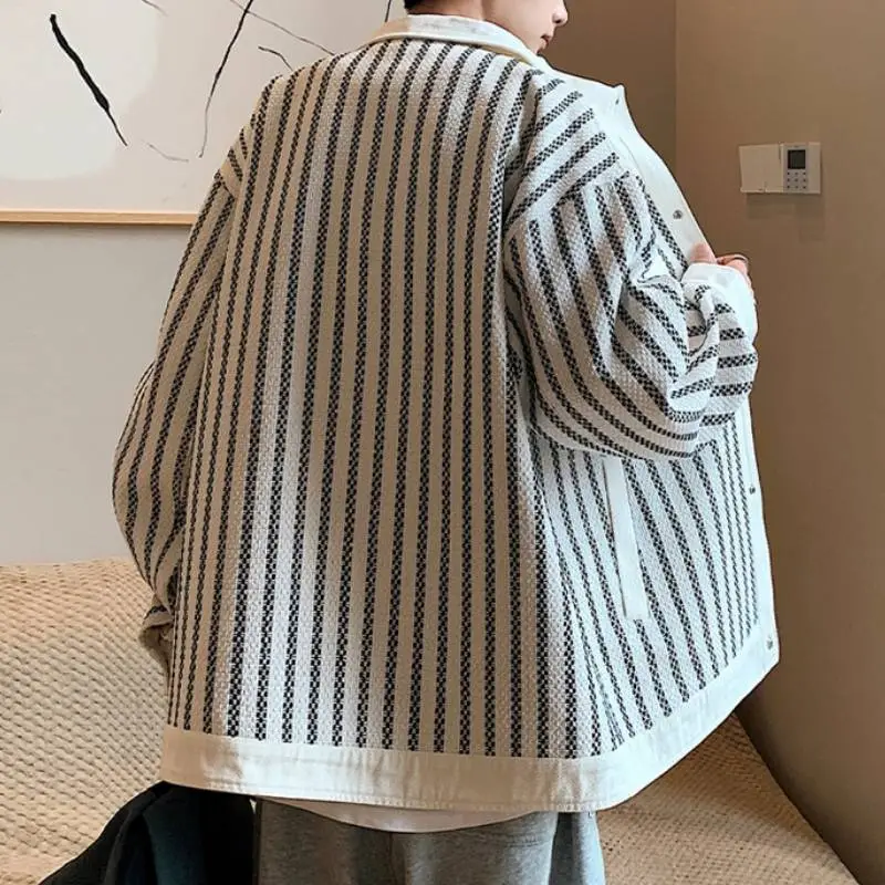 Retro Striped Stitching Jacket-2