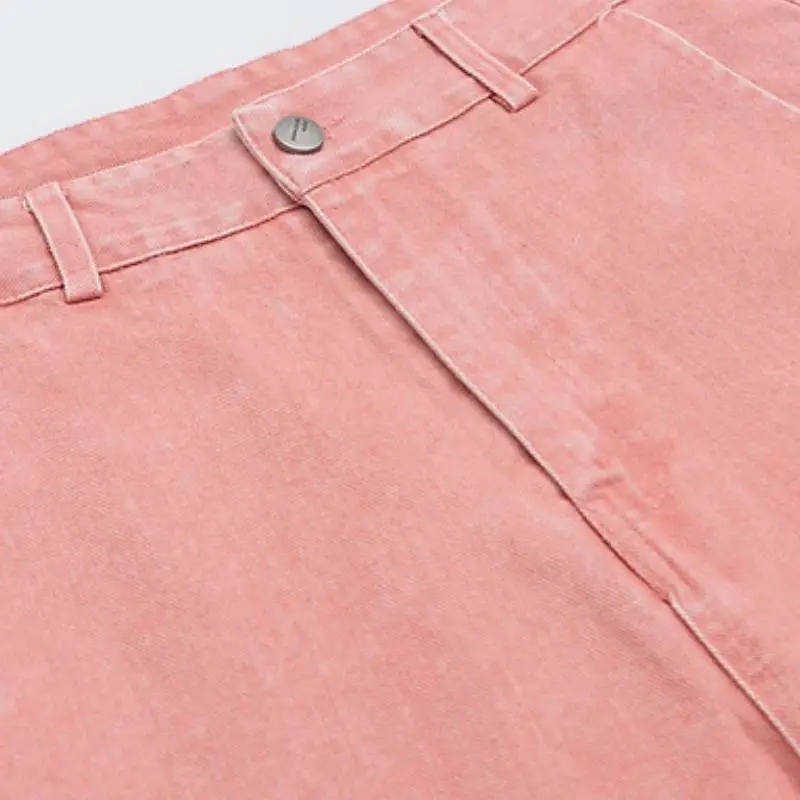 Loose Trendy Rivet Denim Shorts-2
