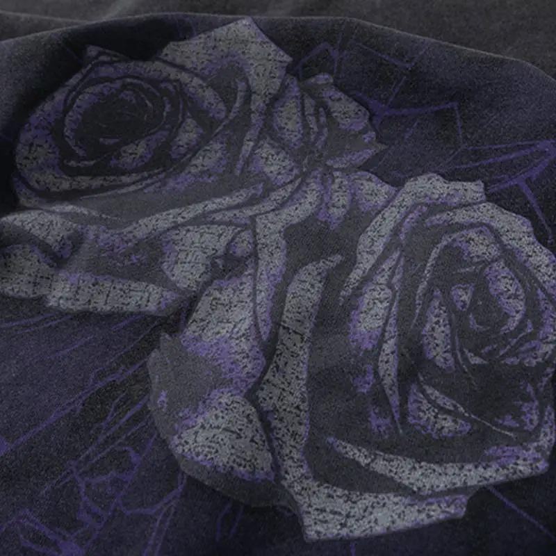 High Street Floral Printed Loose Crewneck Sweatshirt-4