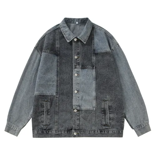 New Season Patch Stitching Loose Fashionable Casual Laps Denim Jacket