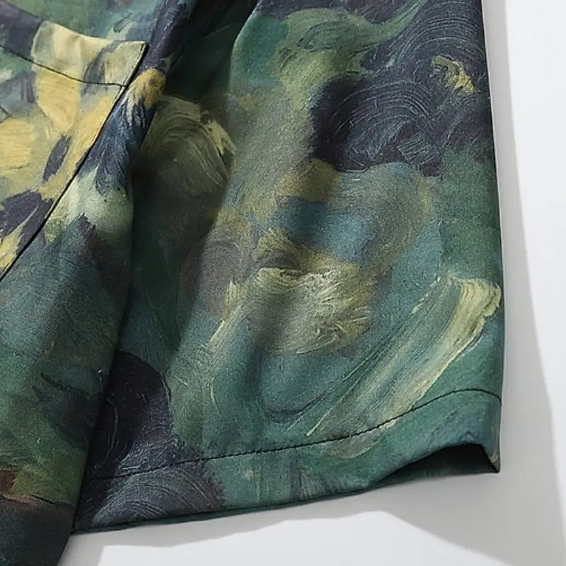 Retro Oil Painting Short Sleeved Jacket-3