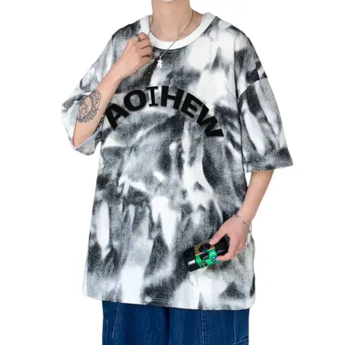 Large Size Tie-Dye Short-Sleeved T-Shirt