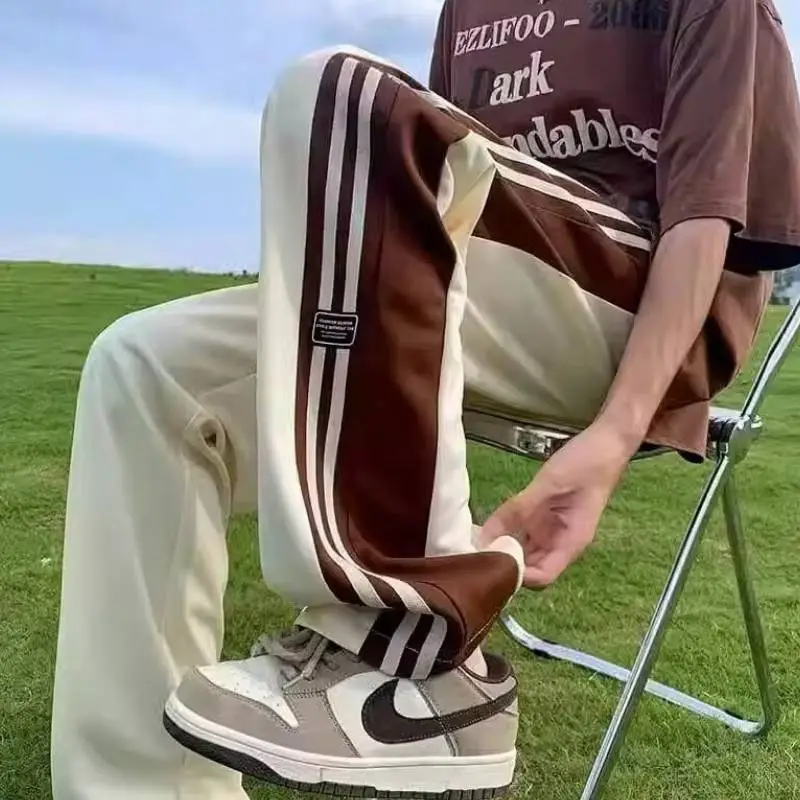 Retro Trendy Side Stripe Sweatpants-1