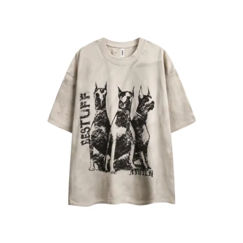 Doberman Print HipHop Half-sleeved T-Shirt