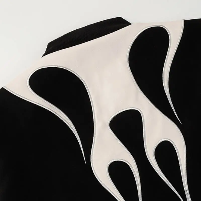 High Street Flame Stitching Design Jacket-6