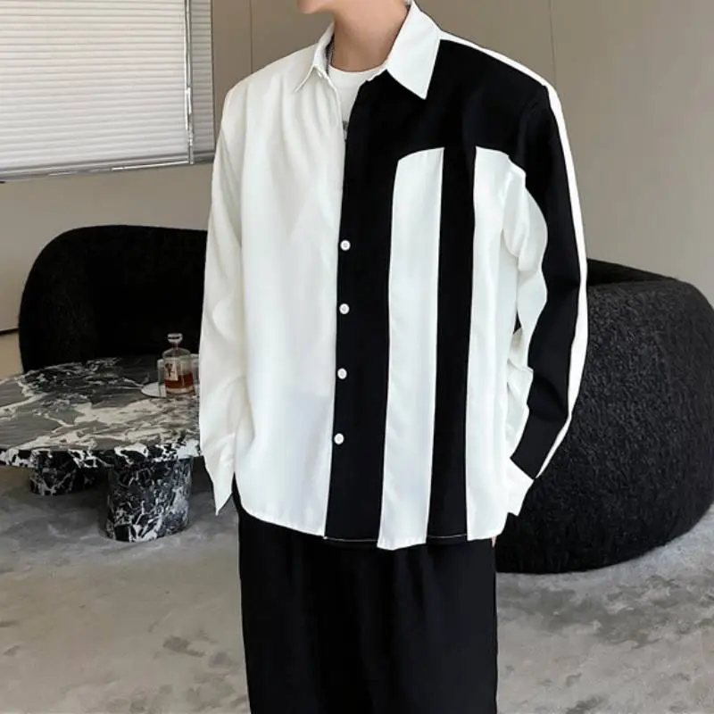 Trendy Niche Design Black And White Shirt-4