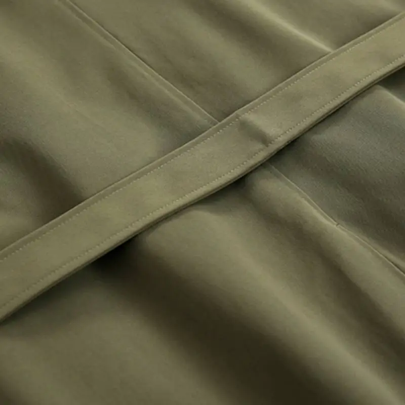 Trench Mid length Over the knee Loose Coat-5