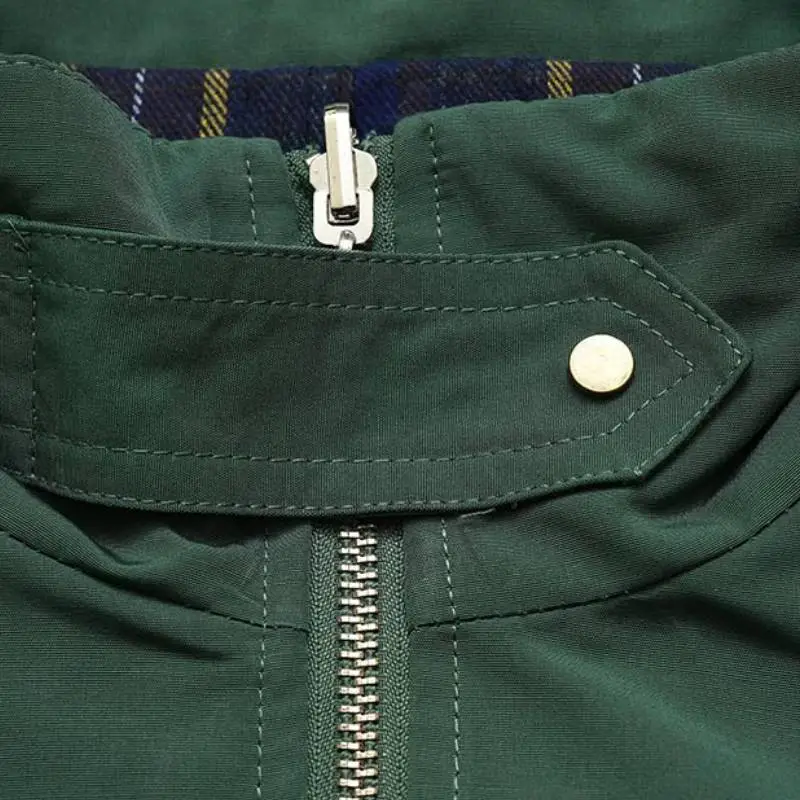 Stand Collar Zipper Coat-8