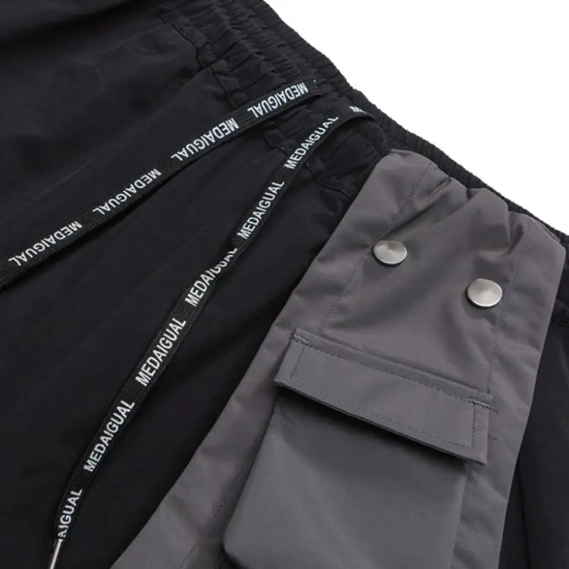 Color Splice Function Coil Cargo Pants-3