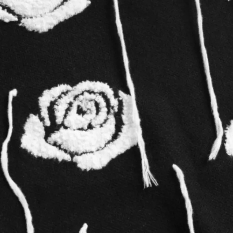 Lazy Style Chic Design Rose Tassel Long Sleeve Retro Knitted Wool Sweater-4