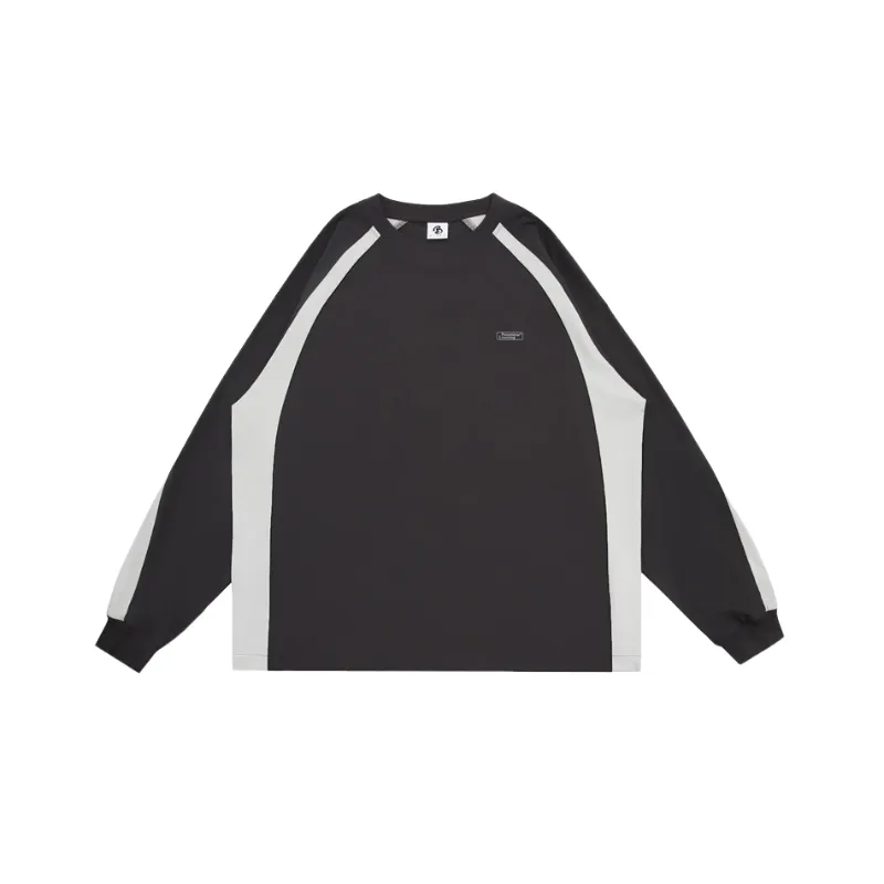 Fashion Raglan Sleeve Color Contrast Casual Loose Shirt-7