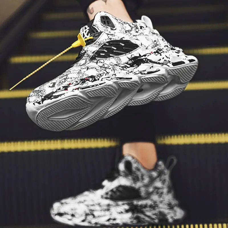 Graffiti High top Lightweight Breathable Tide Shoes-16