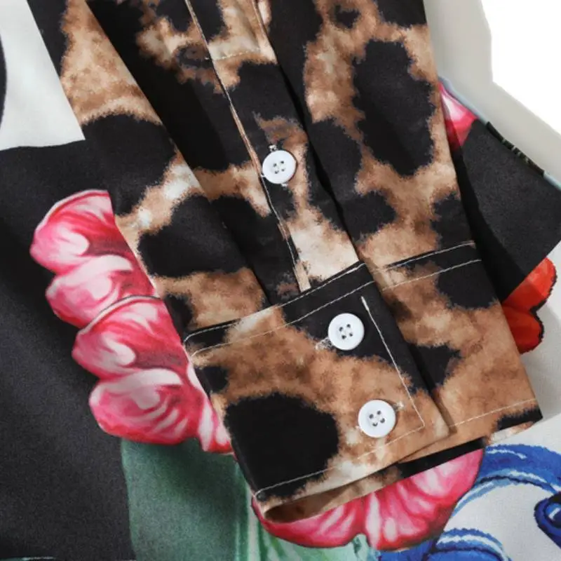 Retro Hong Kong Style Niche Flower Shirt-3