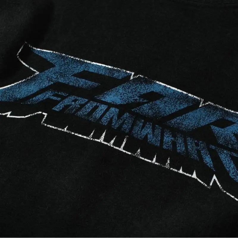 Old Hand painted Letter Printing Hip hop Long sleeved T shirts-5
