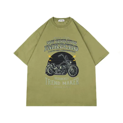 Retro Motorcycle Culture Printed Short-sleeved T-shirt