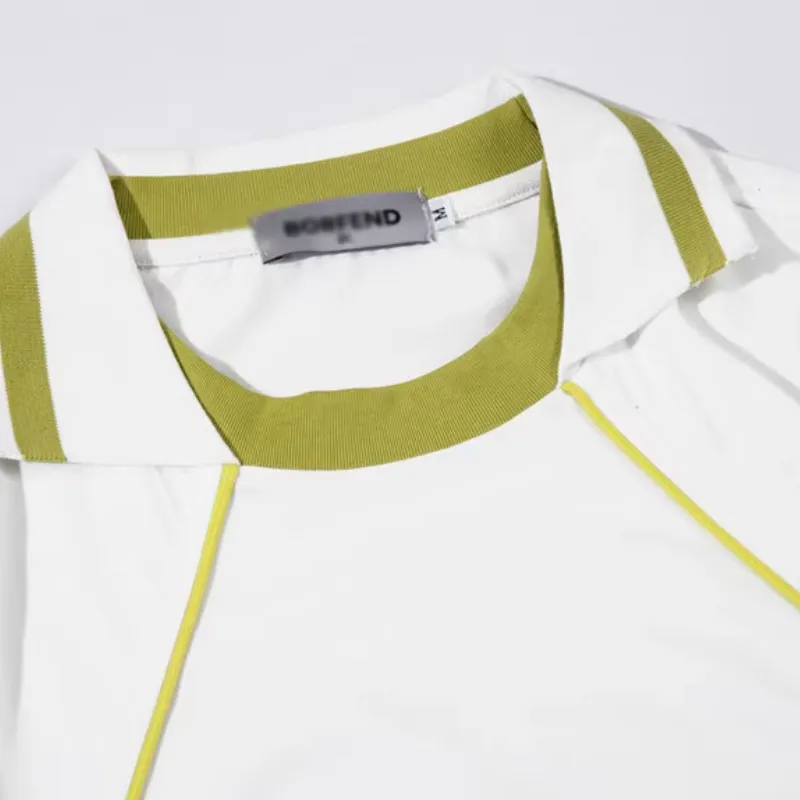 Trendy Splicing Contrast Color T Shirt-5