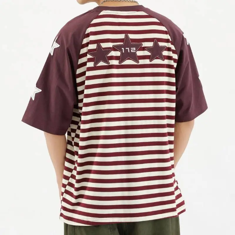 Embroidered Striped T Shirt-7