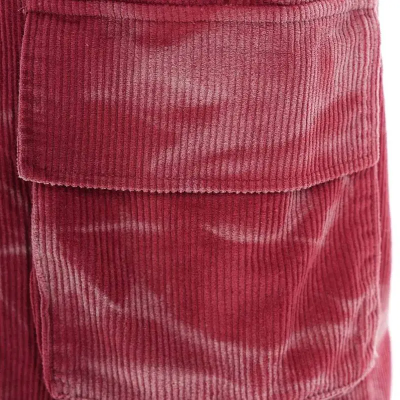 Retro Corduroy Washed Casual Long Trousers-7