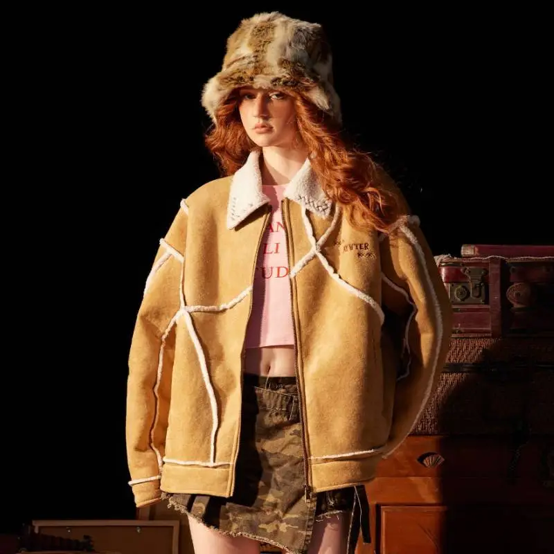 New Stitching Lapel Embroidered Cotton Coat-3