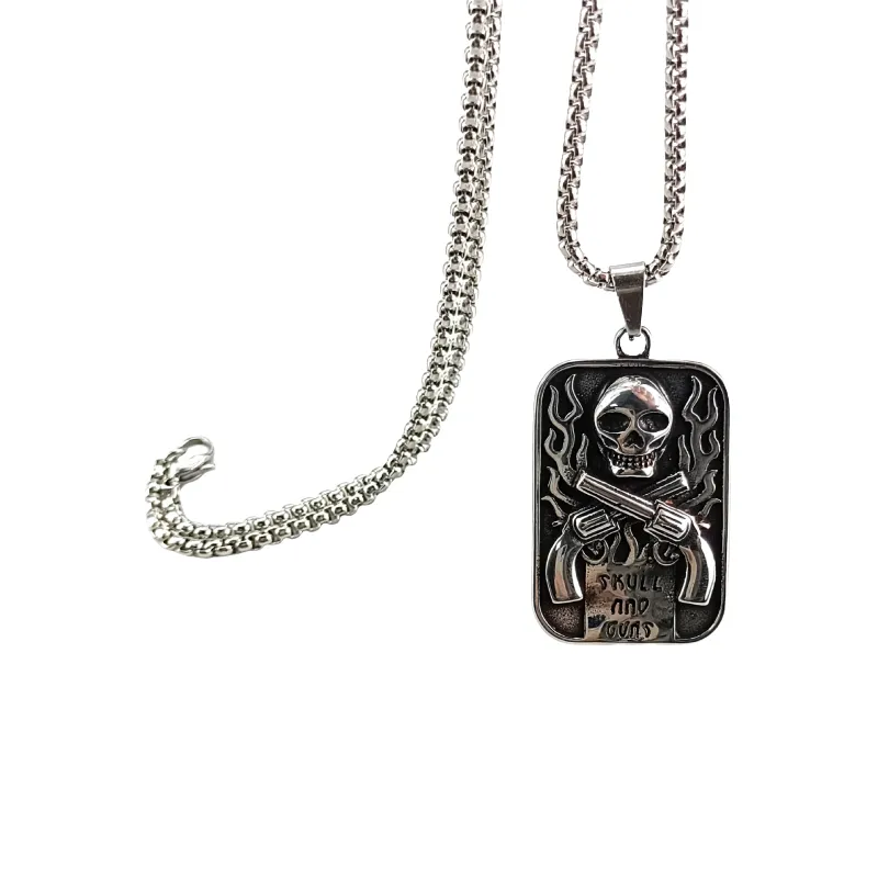 Skull Military Necklace Niche Design Retro-1