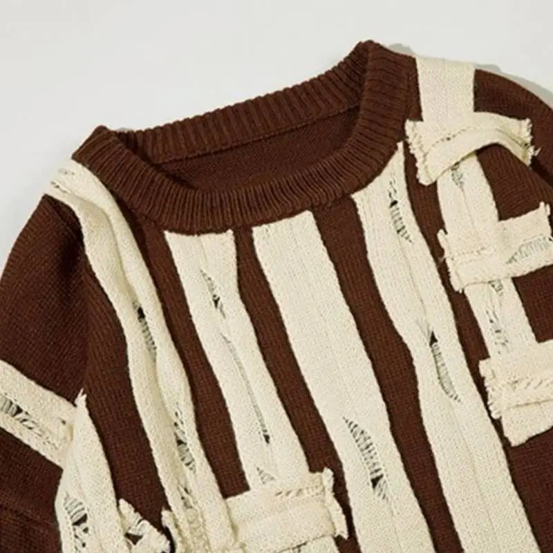 Retro Letter Loose Yarn Sweater-2