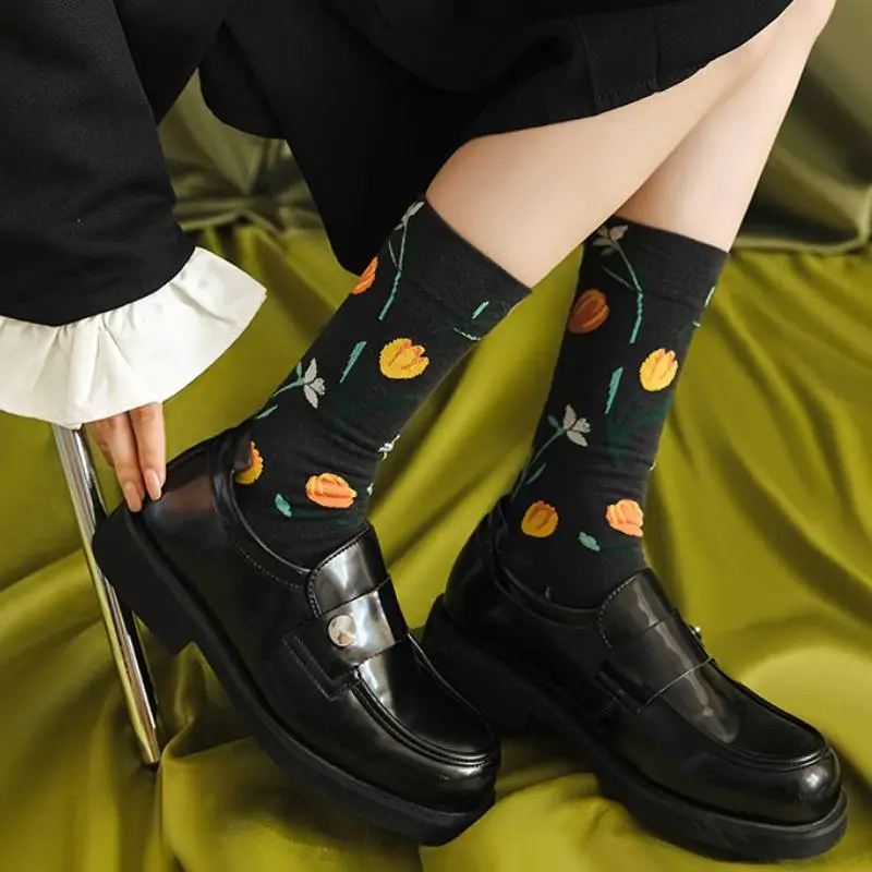 Breathable Simple Cotton Mid Calf Sock-7