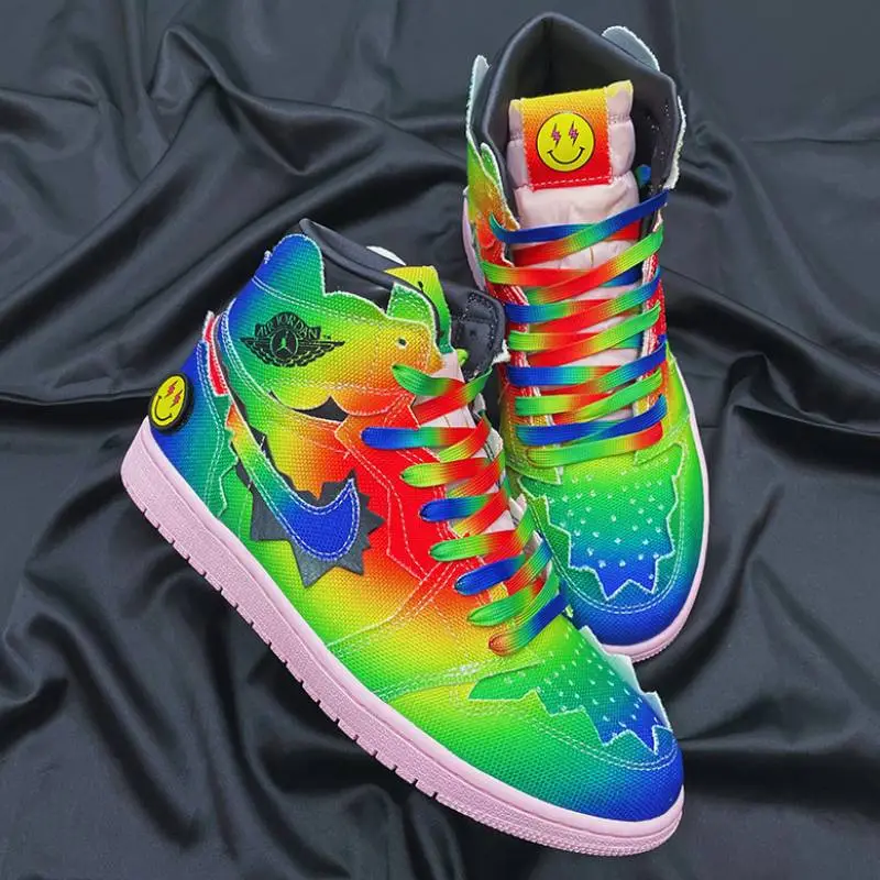Tie Dye Rainbow Gradient Shoelaces-2