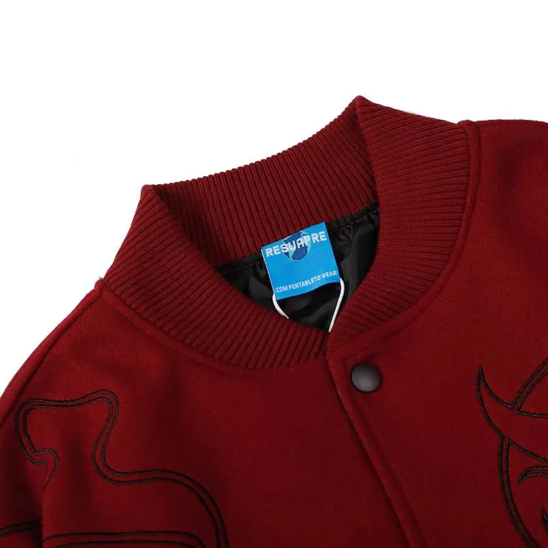 Retro Casual Embroidered Contrast Color Jacket-5