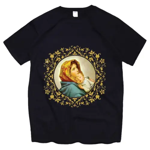 Virgin Mary Guadalupe Print T-Shirt