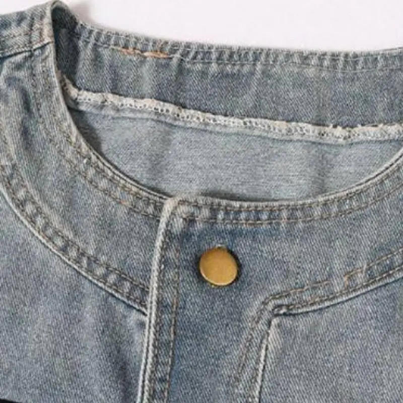 Street Blasting Denim Straight Vest-4