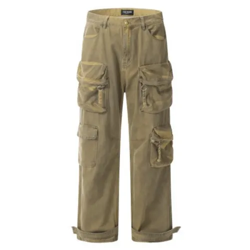 Lace-Up Casual Multi-Pocket Pants