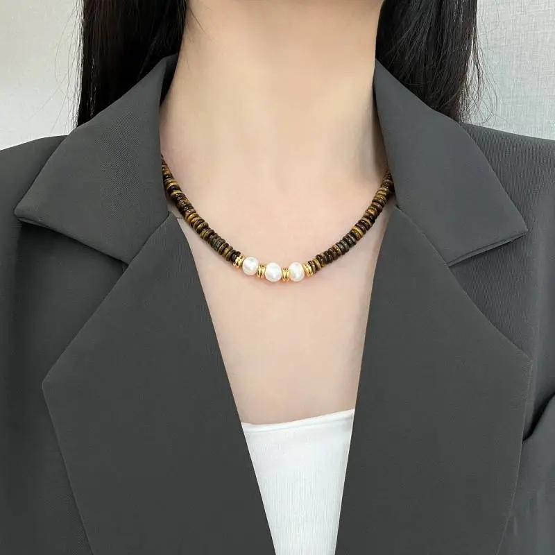 Pearl Tiger Eye Necklace-1