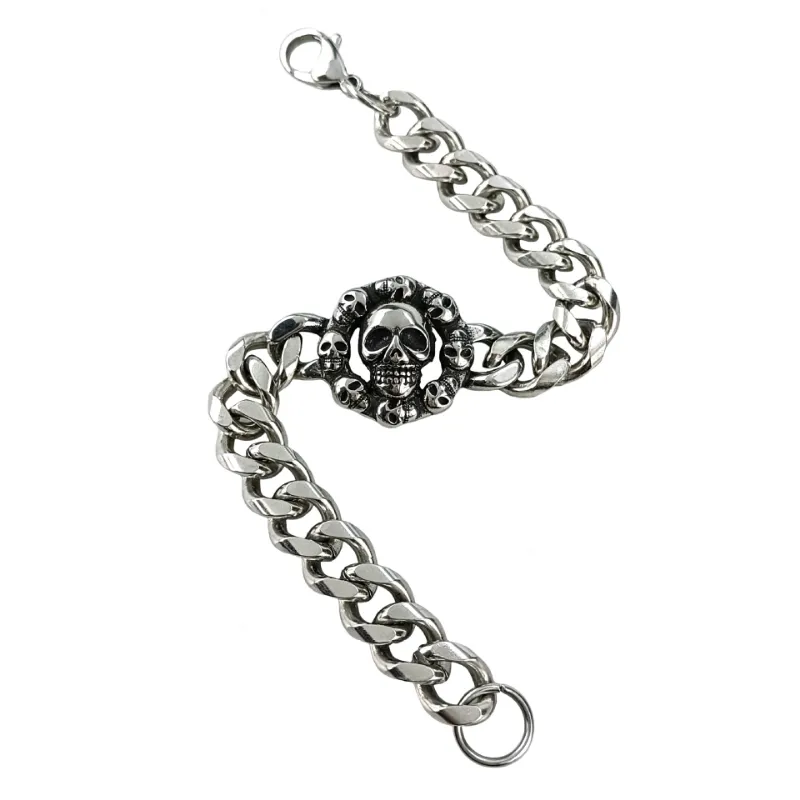 Domineering Skull Halloween Retro Punk Hip hop Bracelet-3