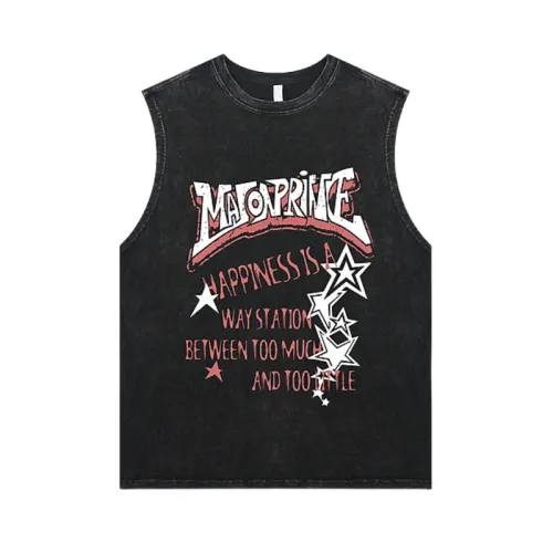 Retro Loose Letter Sleeveless Vest