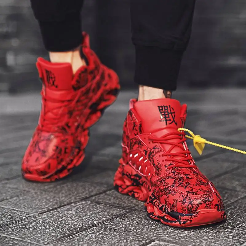Graffiti High top Lightweight Breathable Tide Shoes-2