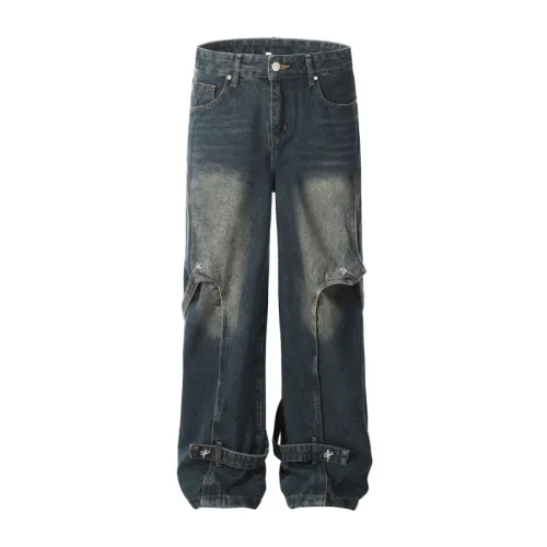 Metal Decoration Washed Deconstructed High Street Jeans