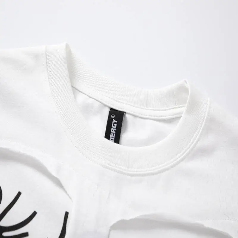 Retro Abstract Printing Short Sleeved T shirt-2