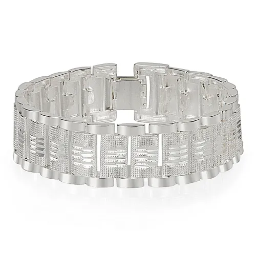 Wide Silver-Plated Bracelet