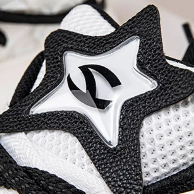 Low Platform Mesh Stitching Leather Sneaker-9
