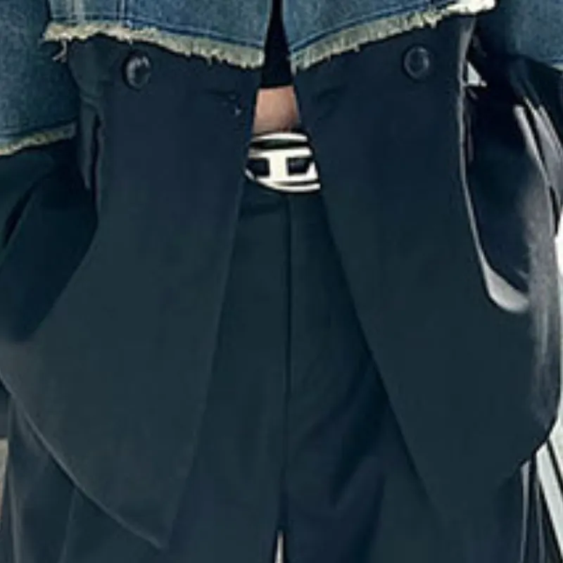 Washed Denim Edge Stitching Jacket-3
