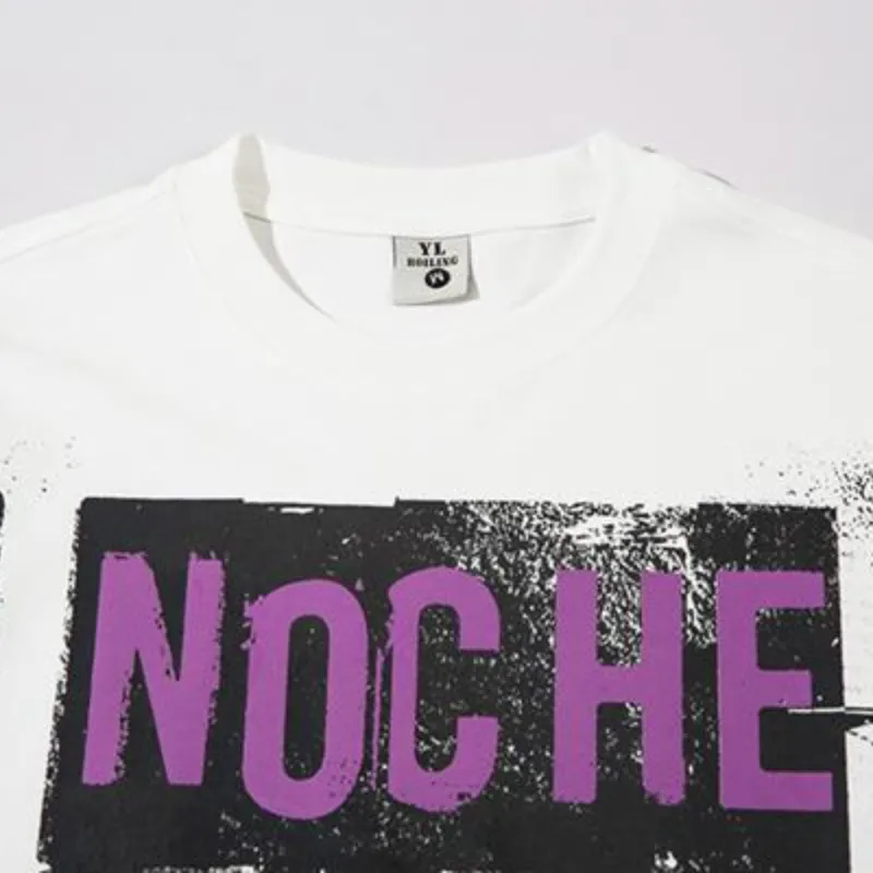 Retro Letter Half Sleeved T Shirt-6