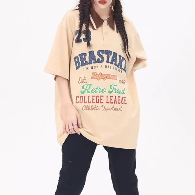 Pure Cotton Trendy Loose T Shirt-8