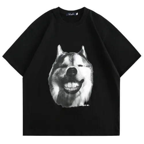 Funny Dog Head Half Sleeve T-Shirt