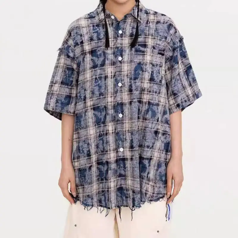 Washed Nostalgic Tassel Design Shirt-2