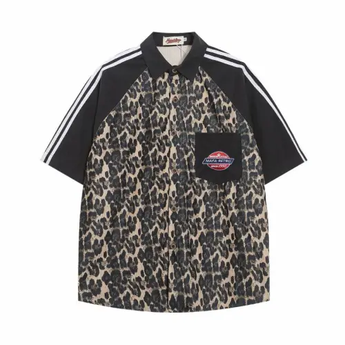 Retro Leopard Print Short Sleeve Shirt