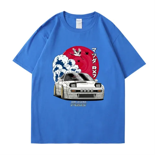 Cartoon Car Printed Short-sleeved T-shirt