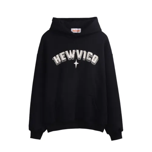 Letter Printed Fleece-lined Loose Crewneck Hoodie